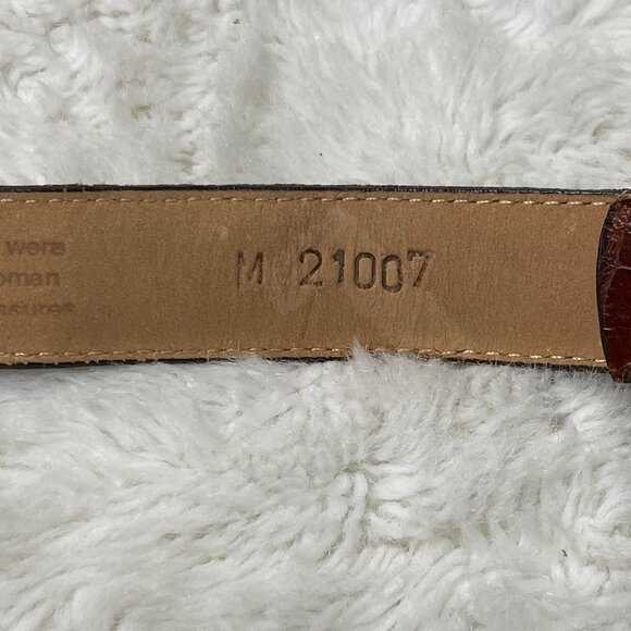 Brighton Museum Women\'s Brown Leather Rhinestone Belt Size Medium